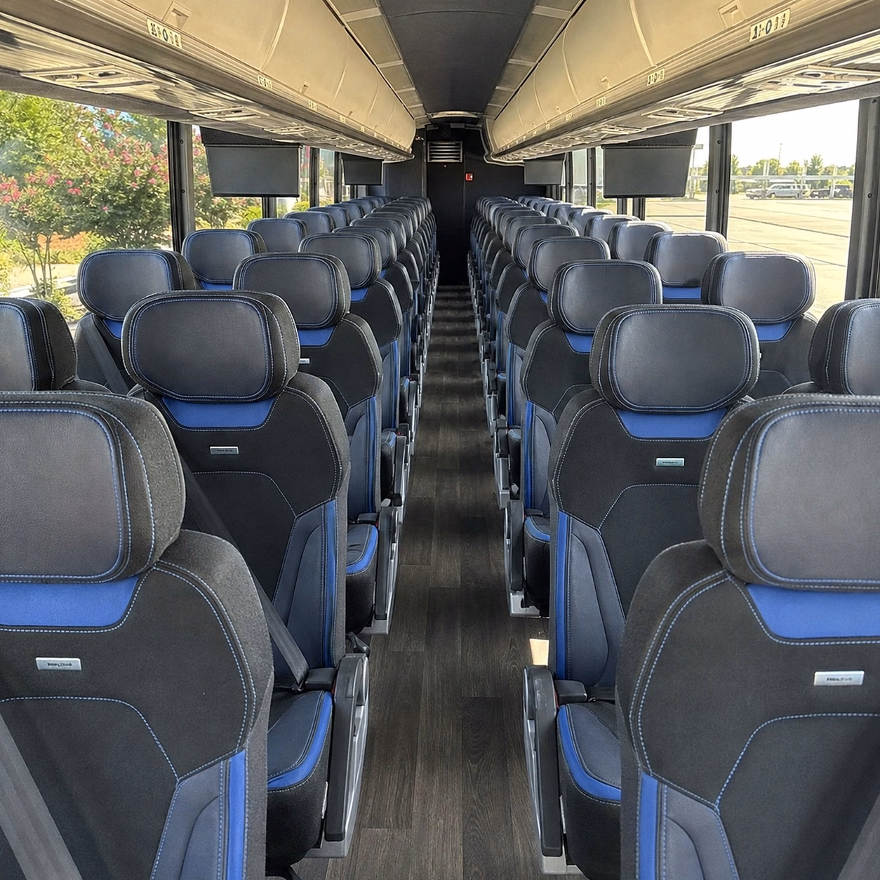 56 passenger charter bus inside